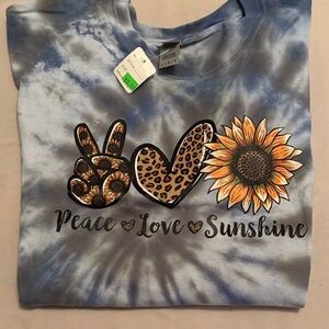 Women’s Peace Love Sunshine Tie-Dye Tee - Blue